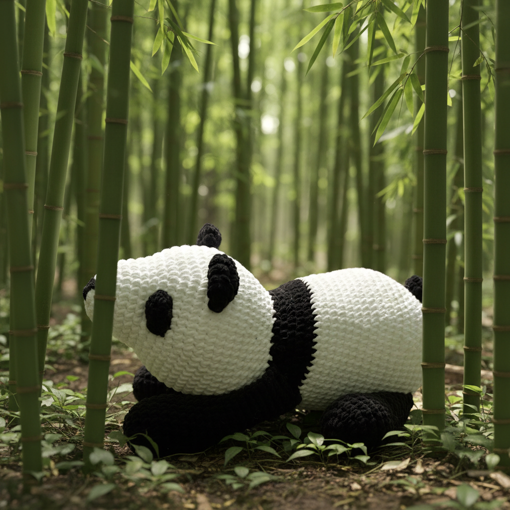 Handmade Crochet Panda Plush (15″) - Bennett the Panda