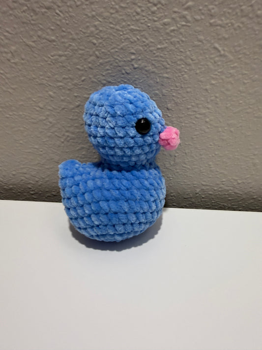 Blue crochet duck 