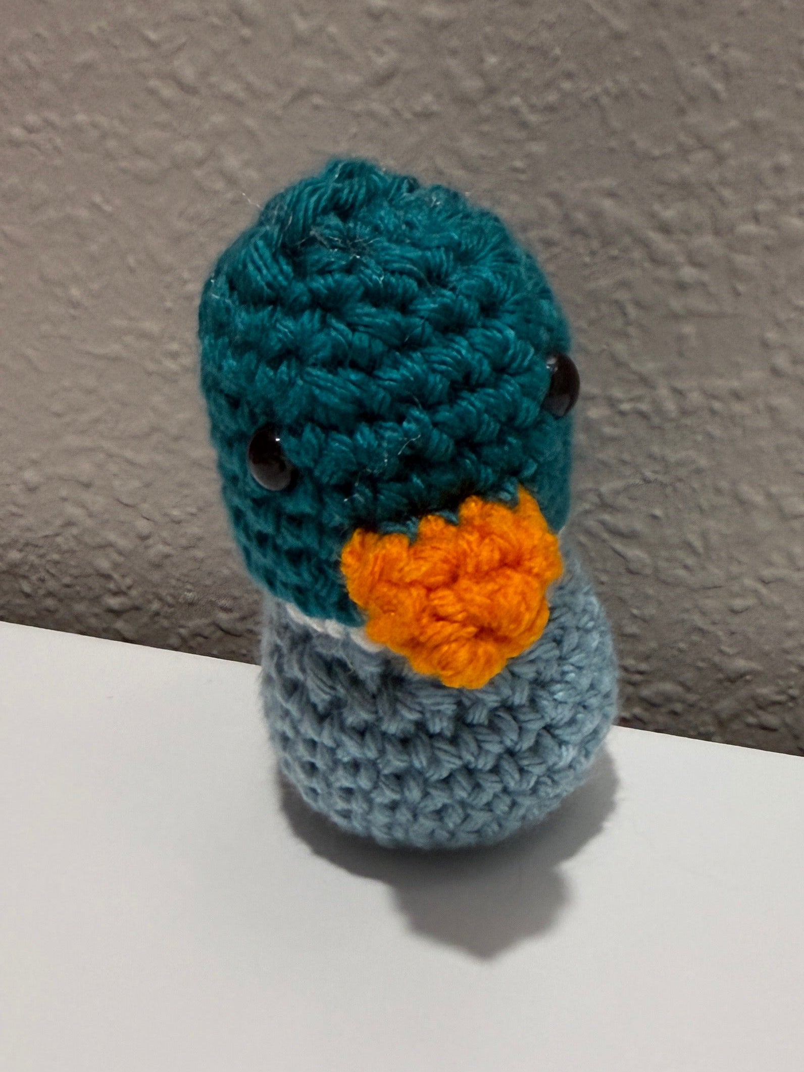 Crocheted mallard duck