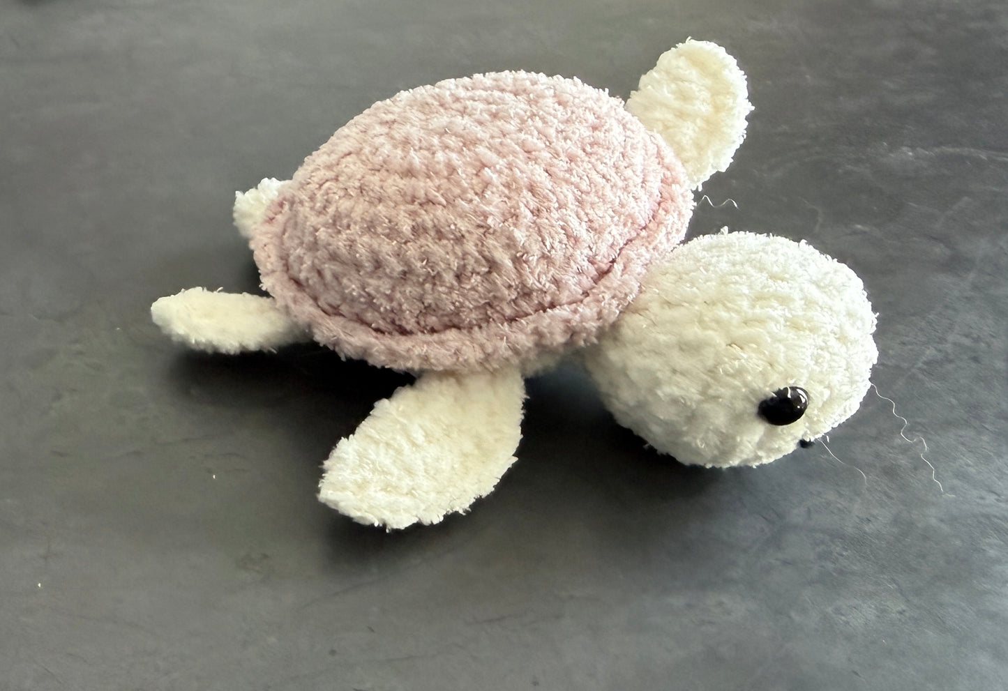 Plush turtle on a gray background